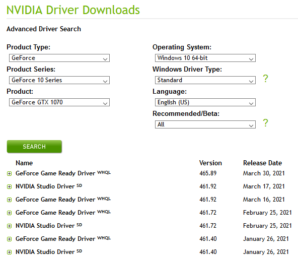 nvidia geforce 9800 gt driver windows 10 64 bit